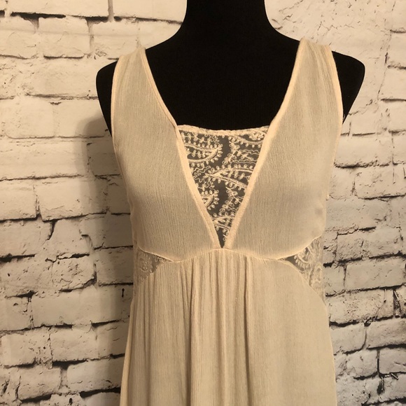 1-LEFT SMALL Paisley Lace Maxi Dress High-Low FIRM - Picture 6 of 8